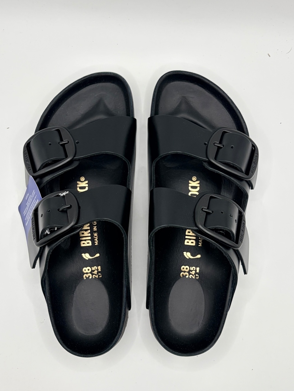 Birkenstock Arizona Big Buckle Amalfi Black Sandals Size 38 US 7